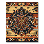 Earthy Southwestern Star Geometric Amber Rug