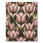 Art Nouveau Blush Tulip Gold Foliage Rug