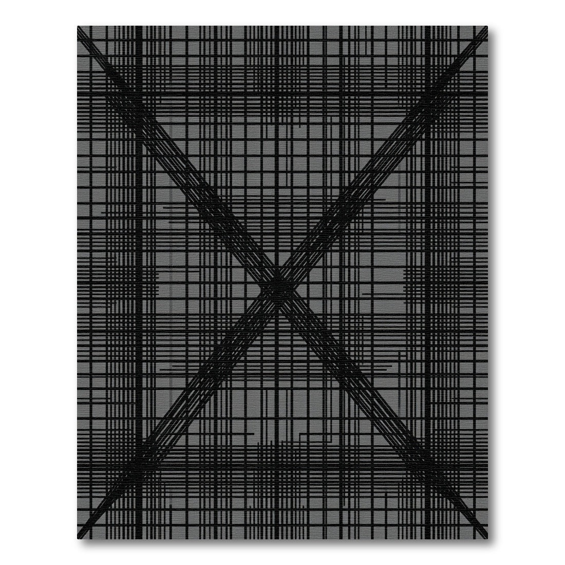 Monochromatic Textured Grid Crossing Rug