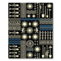 Tribal Sun Fish Wave Imagery Rug