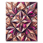 Geometric Rose Gold Crystal Facet Rug