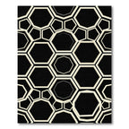 Elegant Monochrome Geometric Hexagon Grid Rug