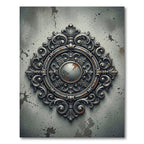 Ornate Silver Vintage Mandala Rug
