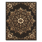 Gilded Floral Scrollwork Composition Rug