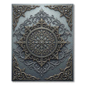 Sophisticated Gray and Gold Ornate Medallion Rug