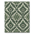 Elegant Sage Green Damask Floral Scroll Rug