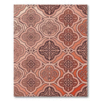 Coral Red Arabesque Medallion Scroll Rug