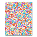 Yellow Squares Wavy Purple Orange Lines Rug