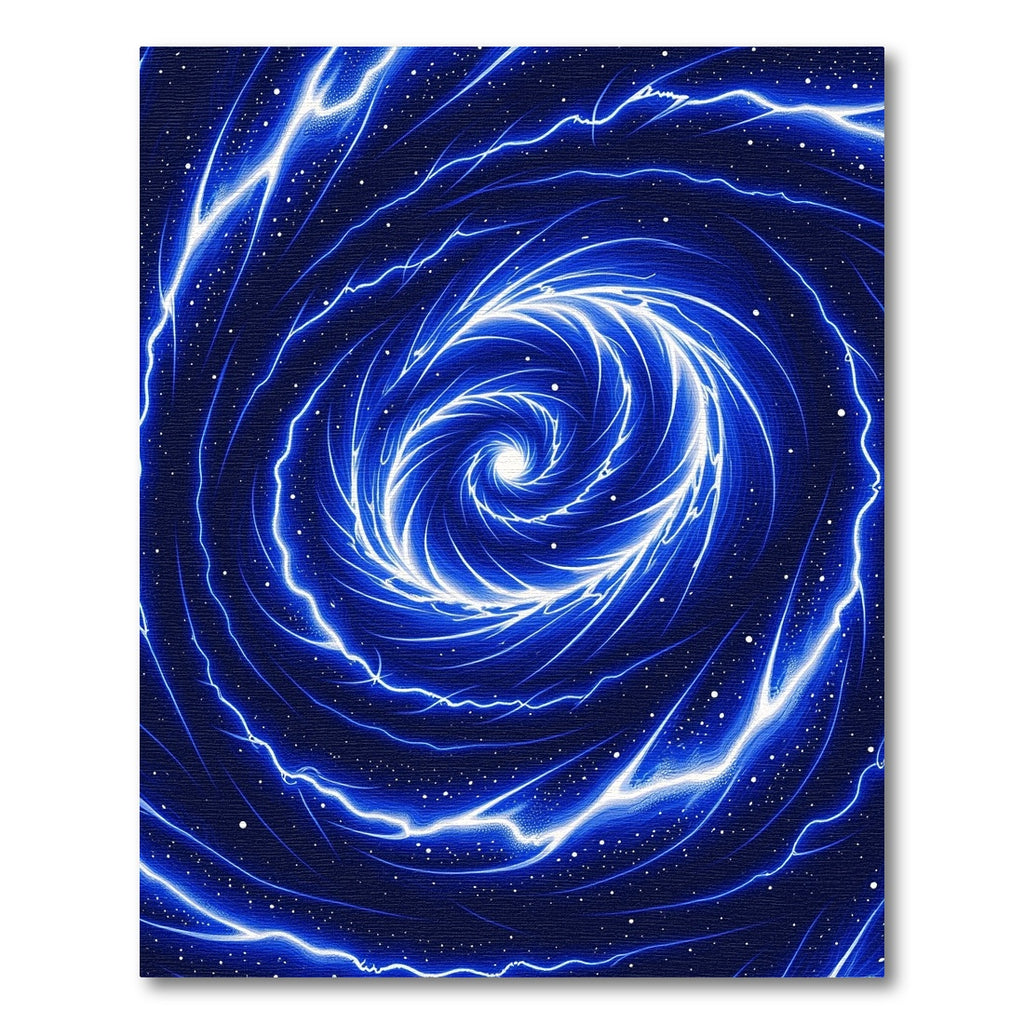 Electric Blue Cosmic Swirl Rug