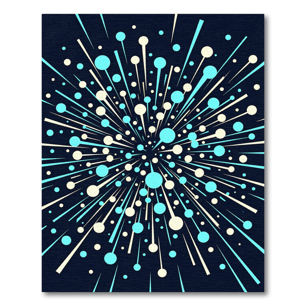 Explosion Bright Circles Teal Yellow Rug