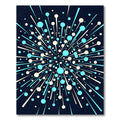 Explosion Bright Circles Teal Yellow Rug