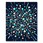 Explosion Bright Circles Teal Yellow Rug