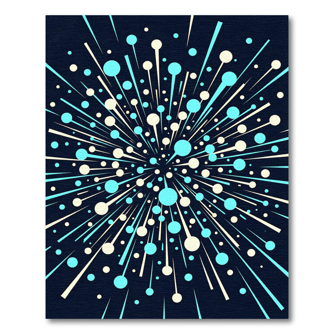 Explosion Bright Circles Teal Yellow Rug