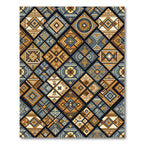 Geometric Earthy Diamond Composition Rug