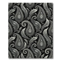 Monochrome Paisley Floral Swirls Rug