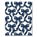 Elegant Navy Blue Satin Bow Garland Rug