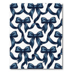 Elegant Navy Blue Satin Bow Garland Rug
