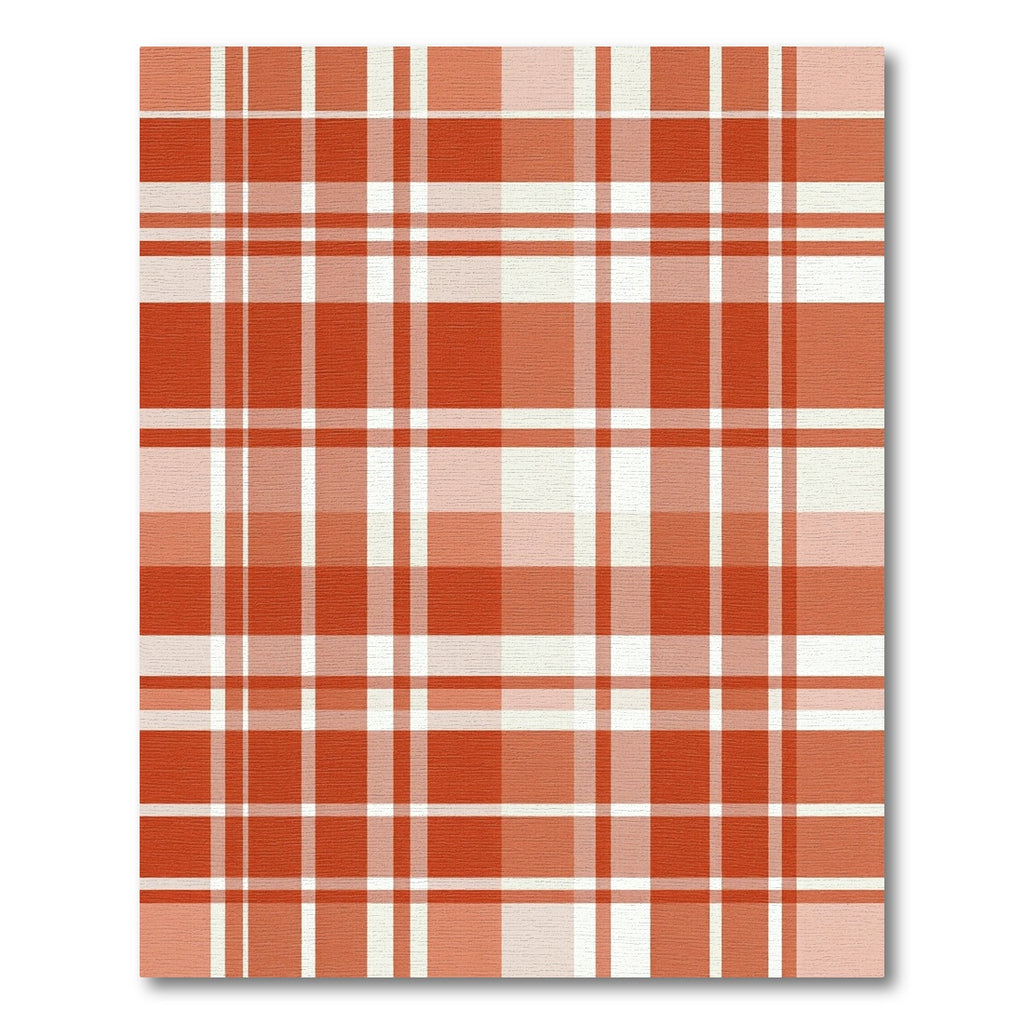 Terra Cotta Plaid Checkered Cotton Rug