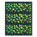 Lush Green Tropical Foliage Trellis Rug
