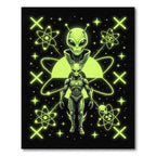 Neon Alien Radioactive Atomic Science Artwork Rug