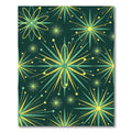 Retro Teal Yellow Starburst Rug