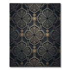 Elegant Charcoal Floral Trellis Medallion Rug