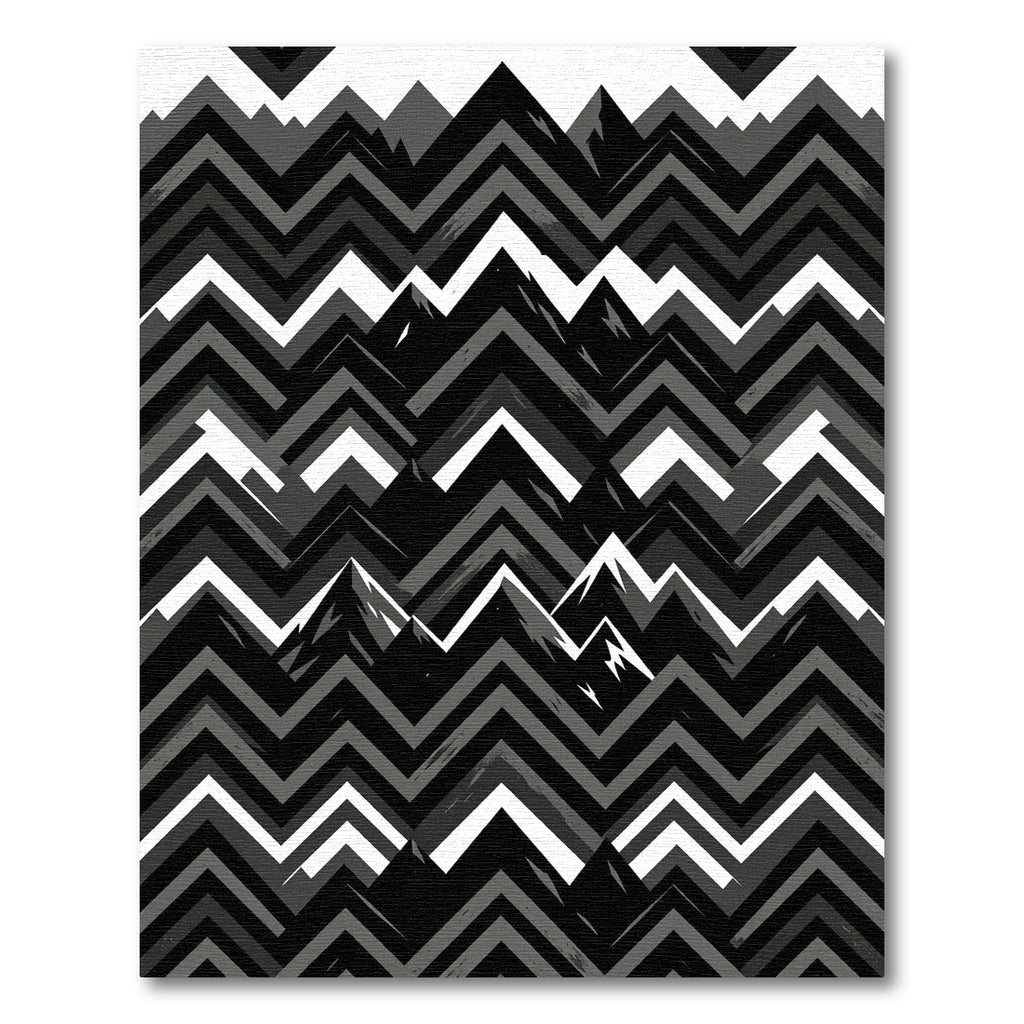 Monochromatic Mountainous Zigzag Overlay Rug