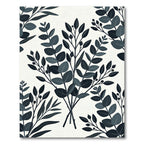 Dark Botanical Eucalyptus Leaf Charcoal Backdrop Rug