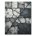 Monochromatic Cracked Stone Tile Rug