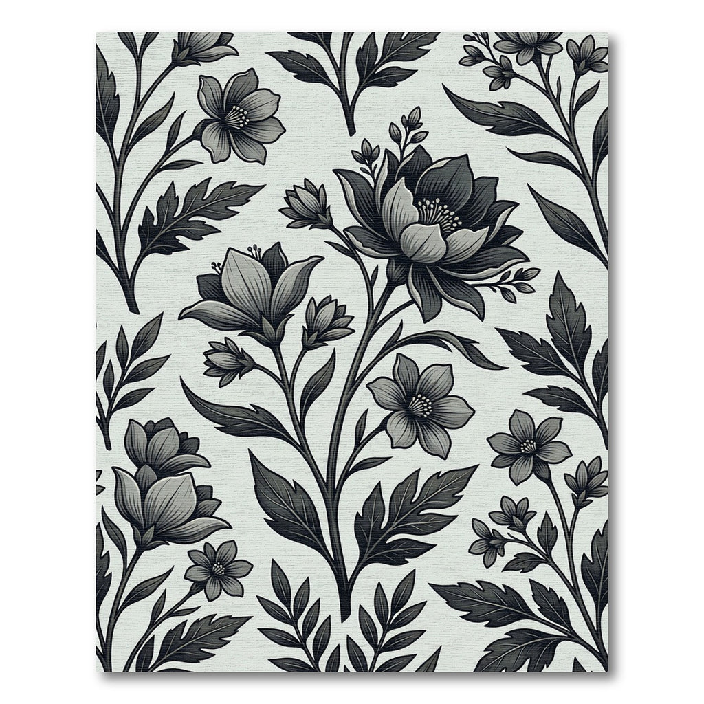 Monochromatic Floral Branches Continuous Arrangement Rug