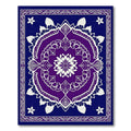 Deep Blue Plum Medallion Floral Rug
