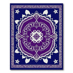Deep Blue Plum Medallion Floral Rug
