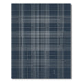 Navy White Grid Square Rug
