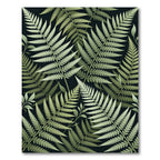 Green Fern Fronds Backdrop Rug