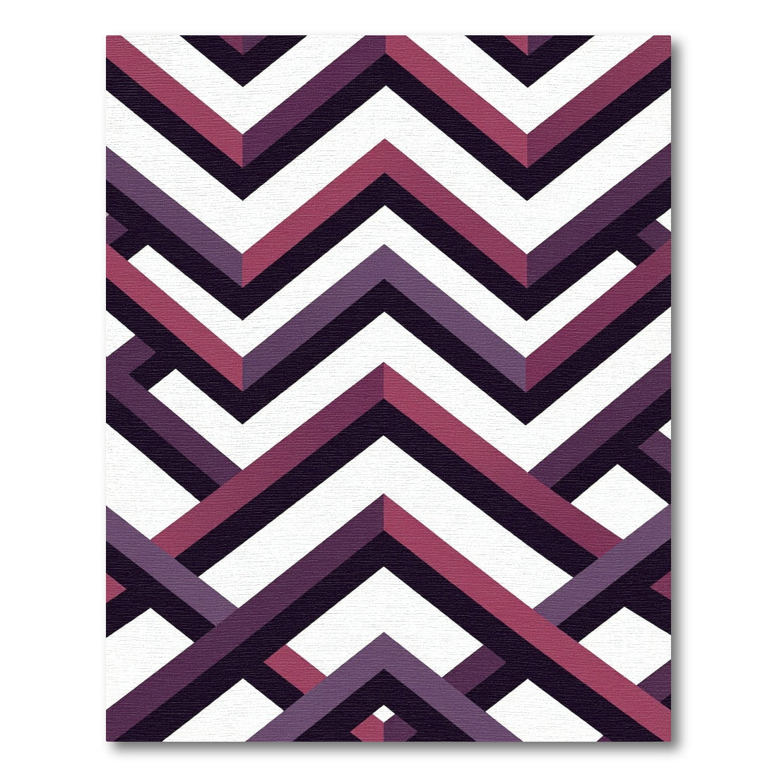 Modern Purple Geometric Chevron Art Rug