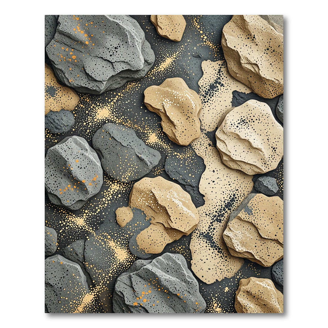 Textured Stone Gold Accent Rug