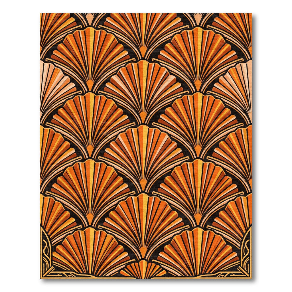 Art Deco Amber Fan Arrangement Rug