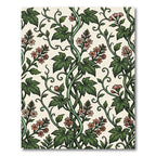 Elegance Green Vine Salmon Floral Scroll Rug