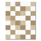 Neutral Toned Checkerboard Squares Rug