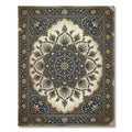 Deep Blue Vintage Floral Arch Rug