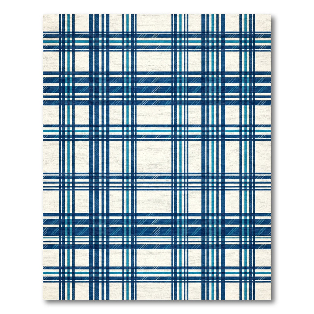Bold Blue Tartan Plaid Check Rug