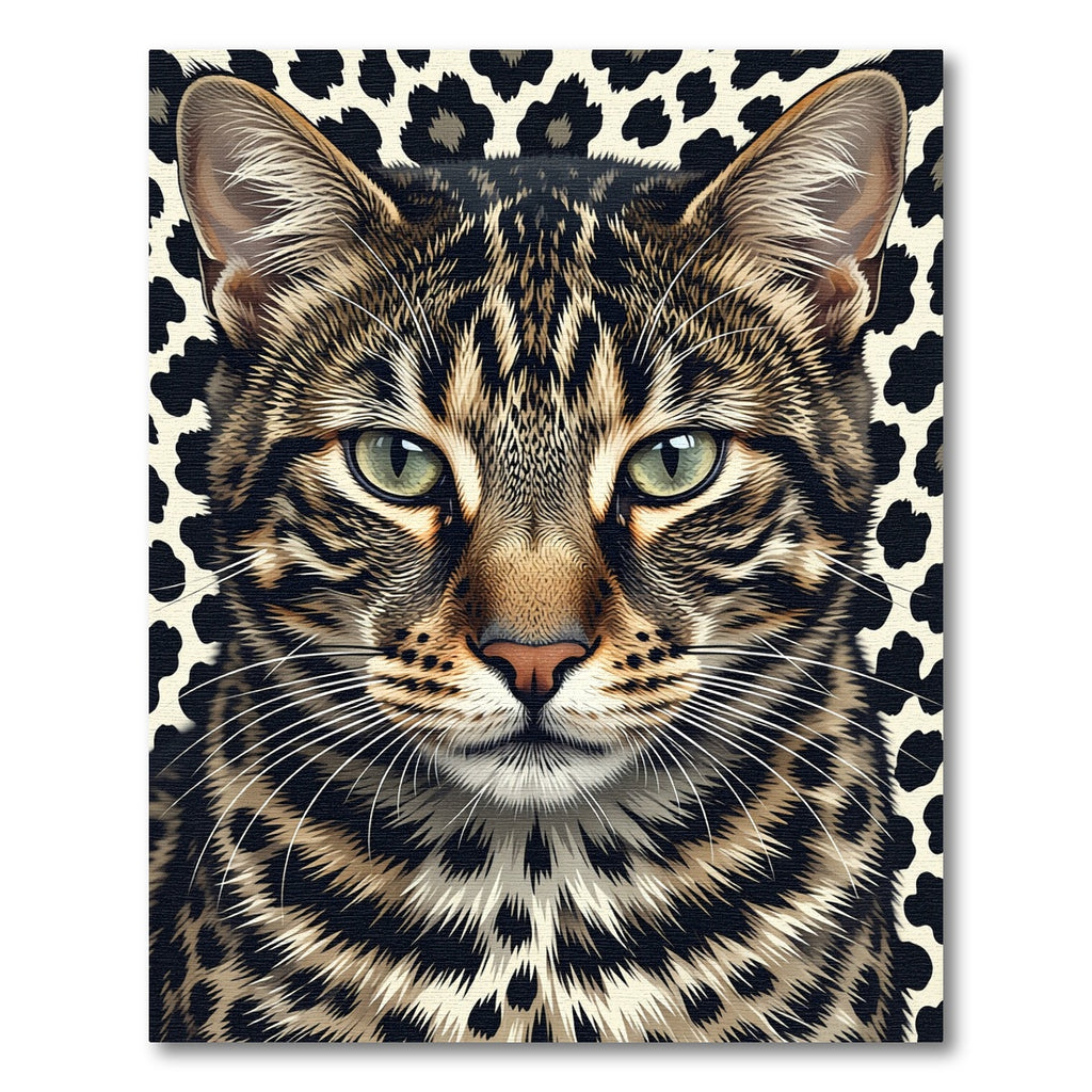 Majestic Feline Leopard Spotted Portrait Rug
