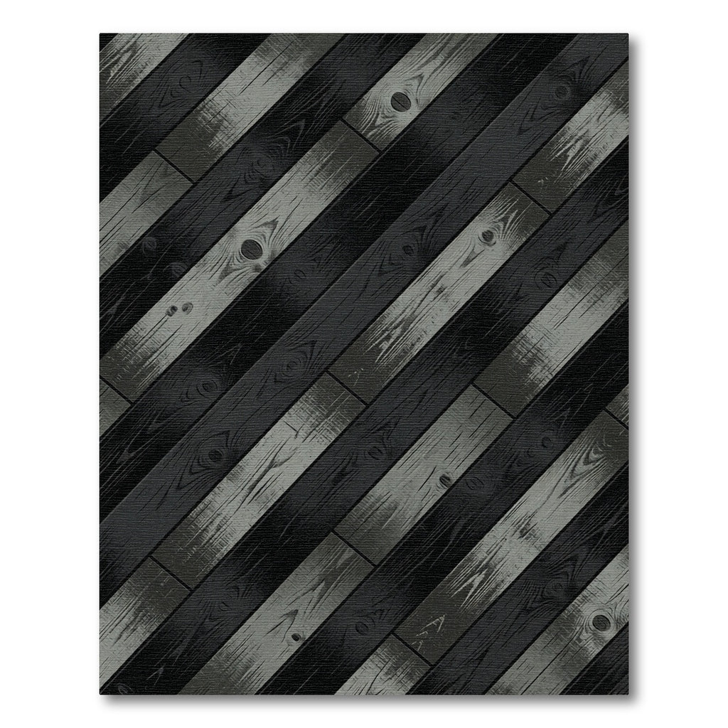 Modern Diagonal Charcoal Plank Texture Rug