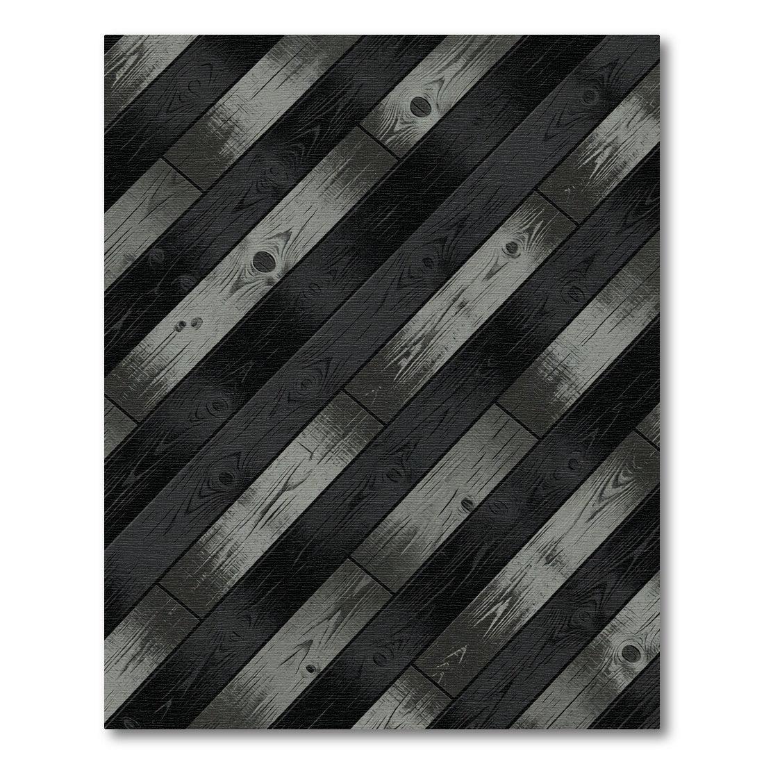 Modern Diagonal Charcoal Plank Texture Rug