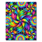 Vibrant Psychedelic Kaleidoscopic Swirl Art Rug