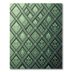 Emerald Green Feline Vine Diamond Rug