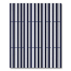Classic Navy White Vertical Stripe Rug