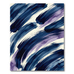 Deep Indigo Abstract Watercolor Strokes Rug