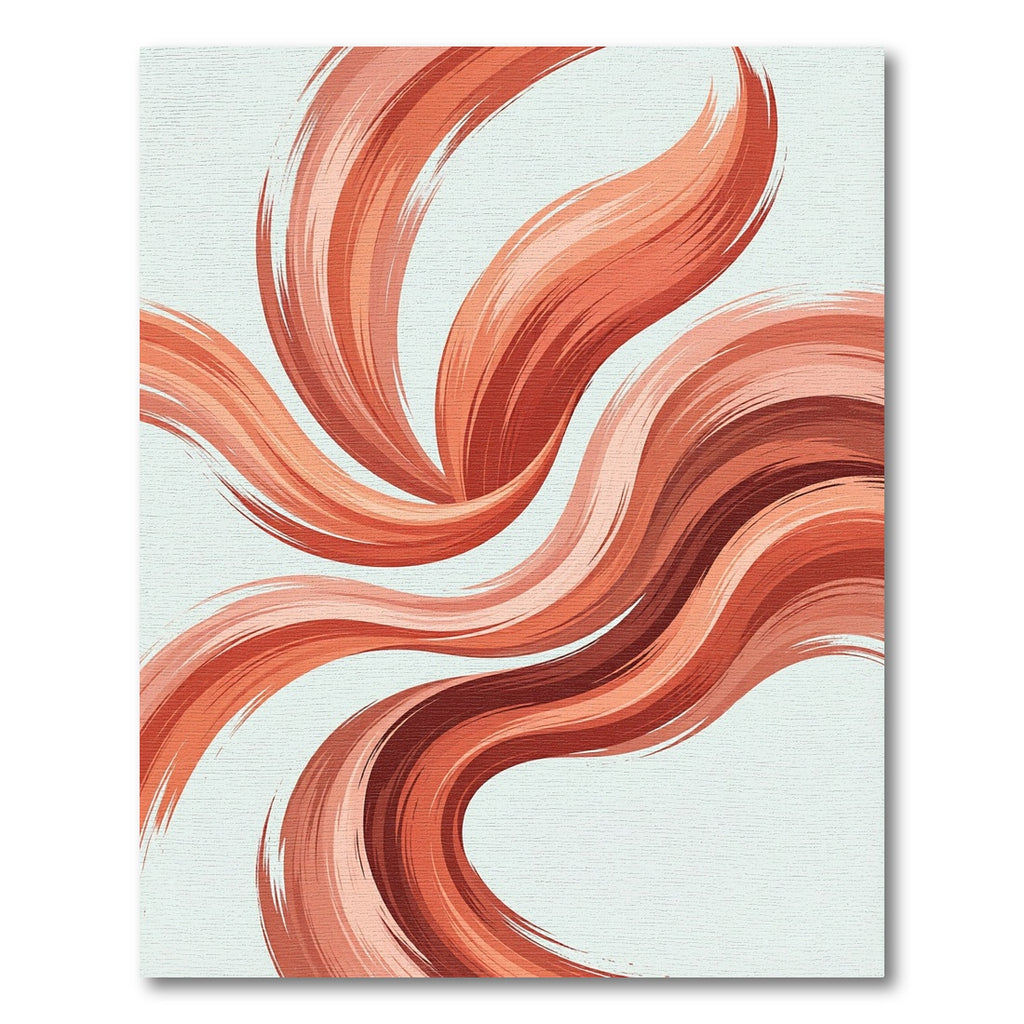 Abstract Crimson Flowing Wave Swirl Rug