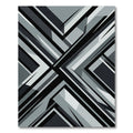 Monochrome Geometric Charcoal Abstract Angular Rug
